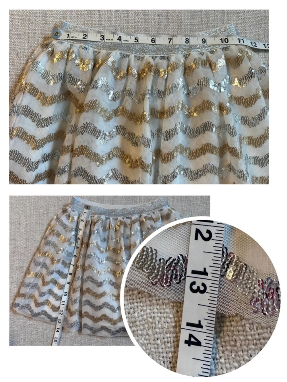 2 Tulle Skirts H&M Cat & Jack Pink White Sequins Fairycore Whimsical Girl M 7/8 - Picture 16 of 16